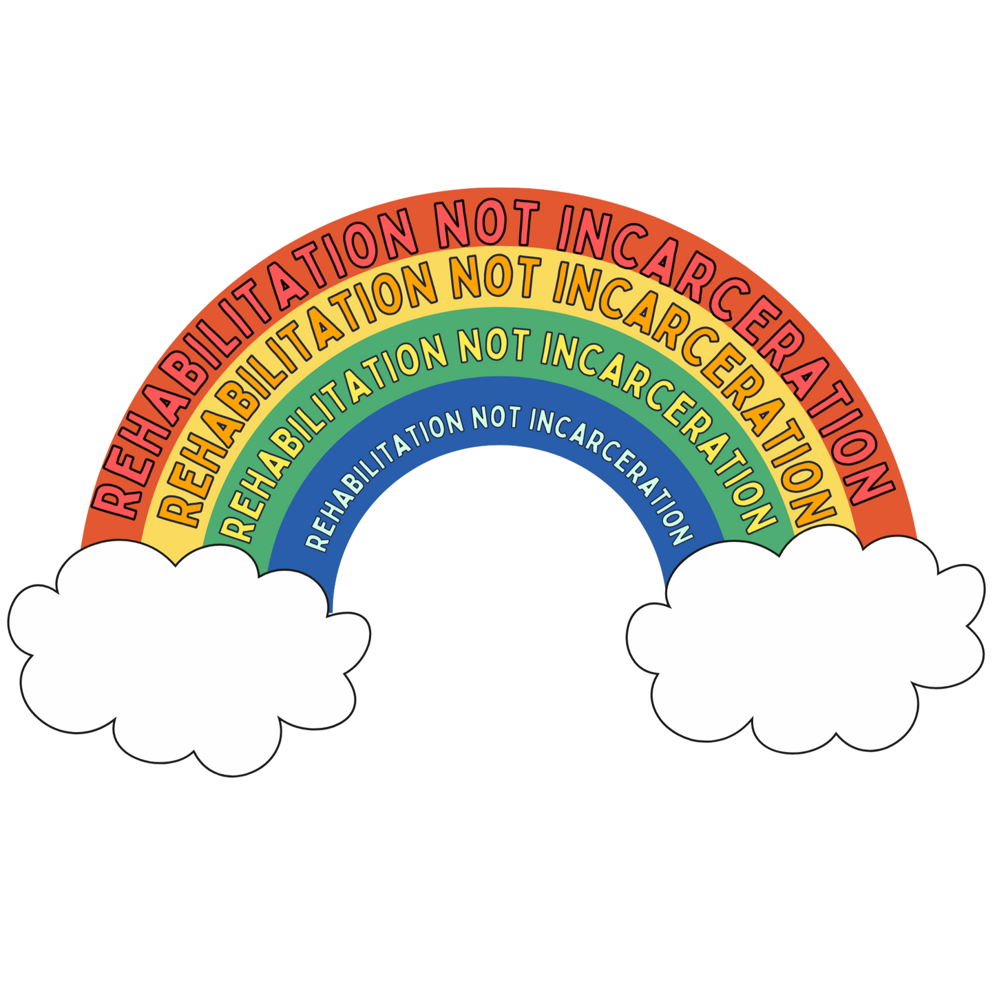 Rehabilitation not Incarceration Sticker