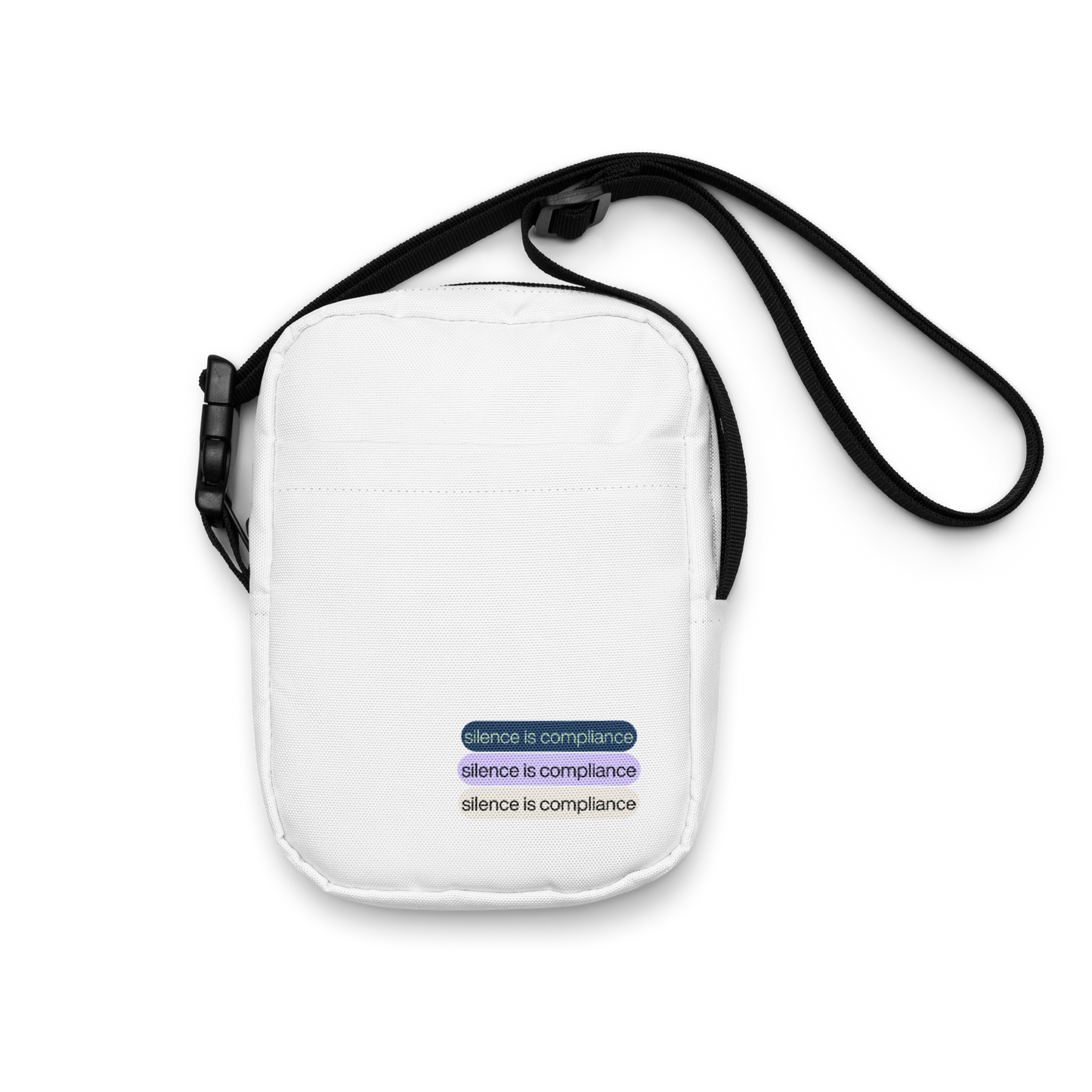 Silence is Compliance utility crossbody bag