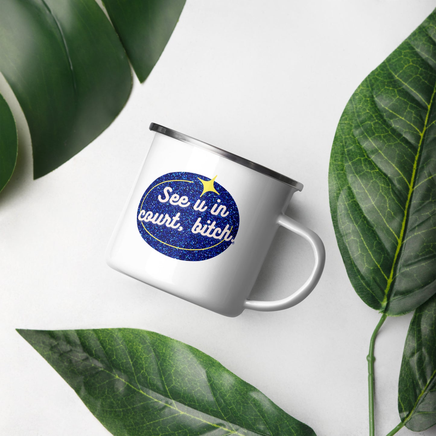 See You in Court Enamel Mug