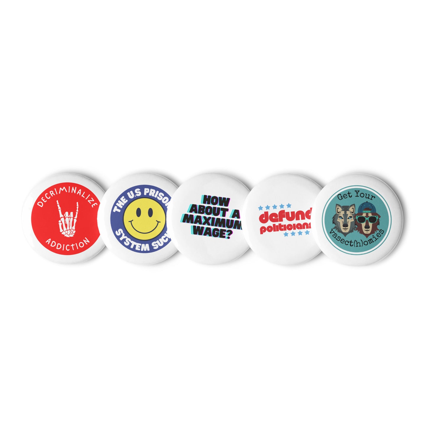 5 Pin Buttons