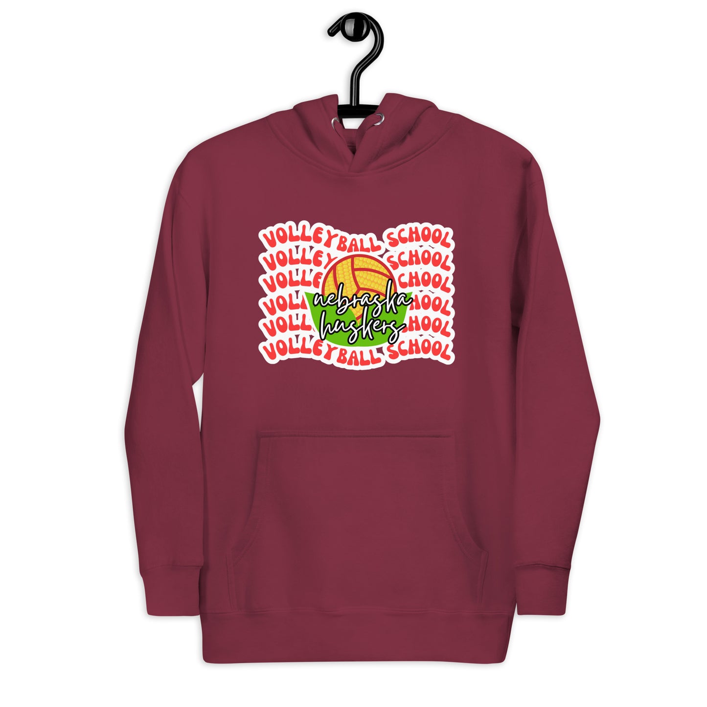 Husker Volleyball School Unisex Hoodie
