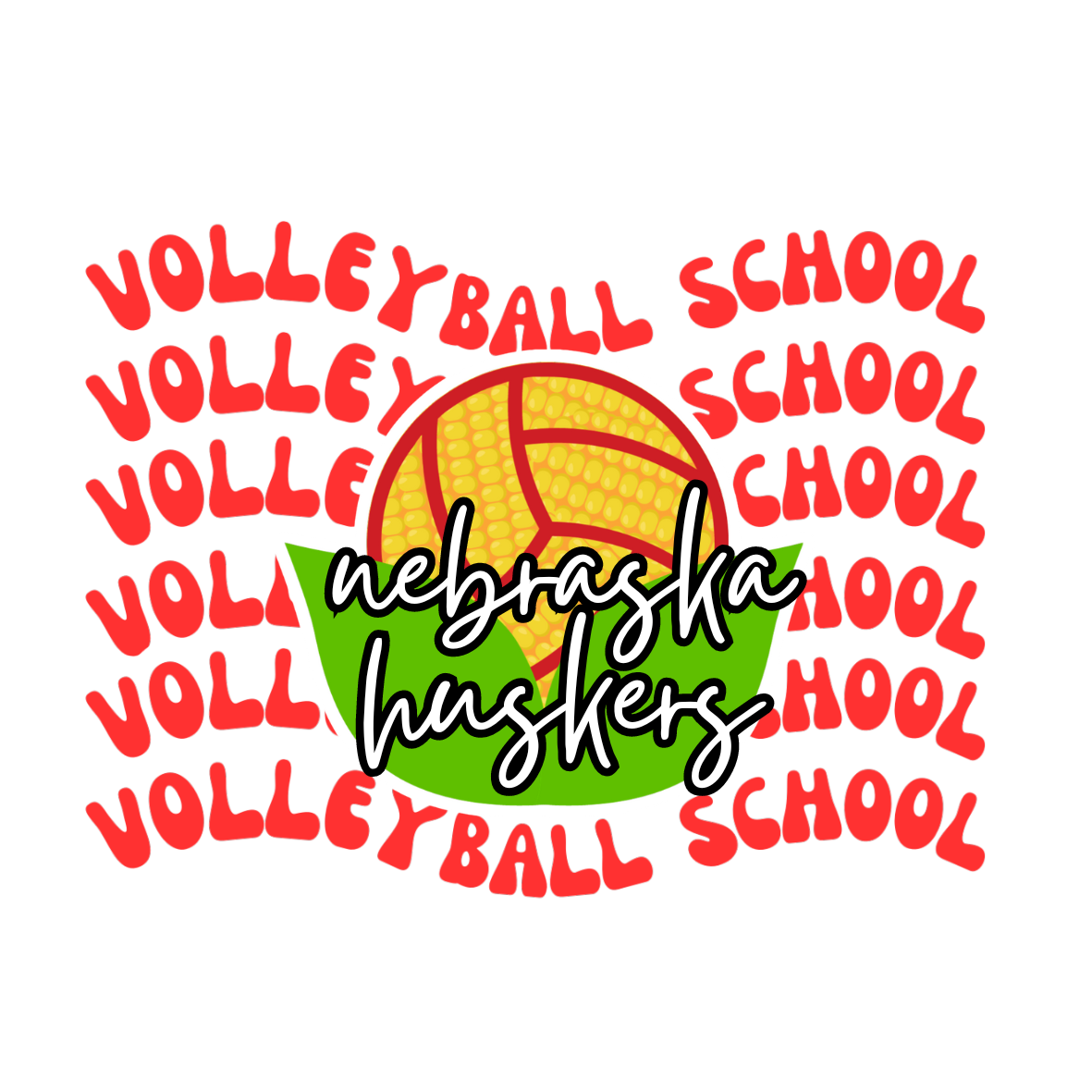 Husker Volleyball School stickers