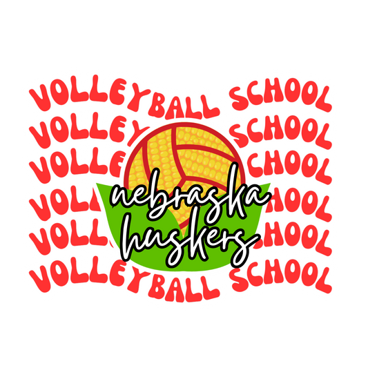 Husker Volleyball School stickers