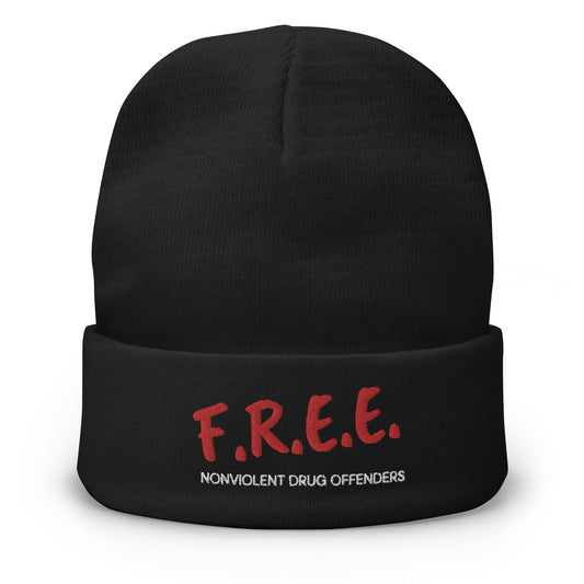 F.R.E.E. Nonviolent Drug Offenders Embroidered Beanie